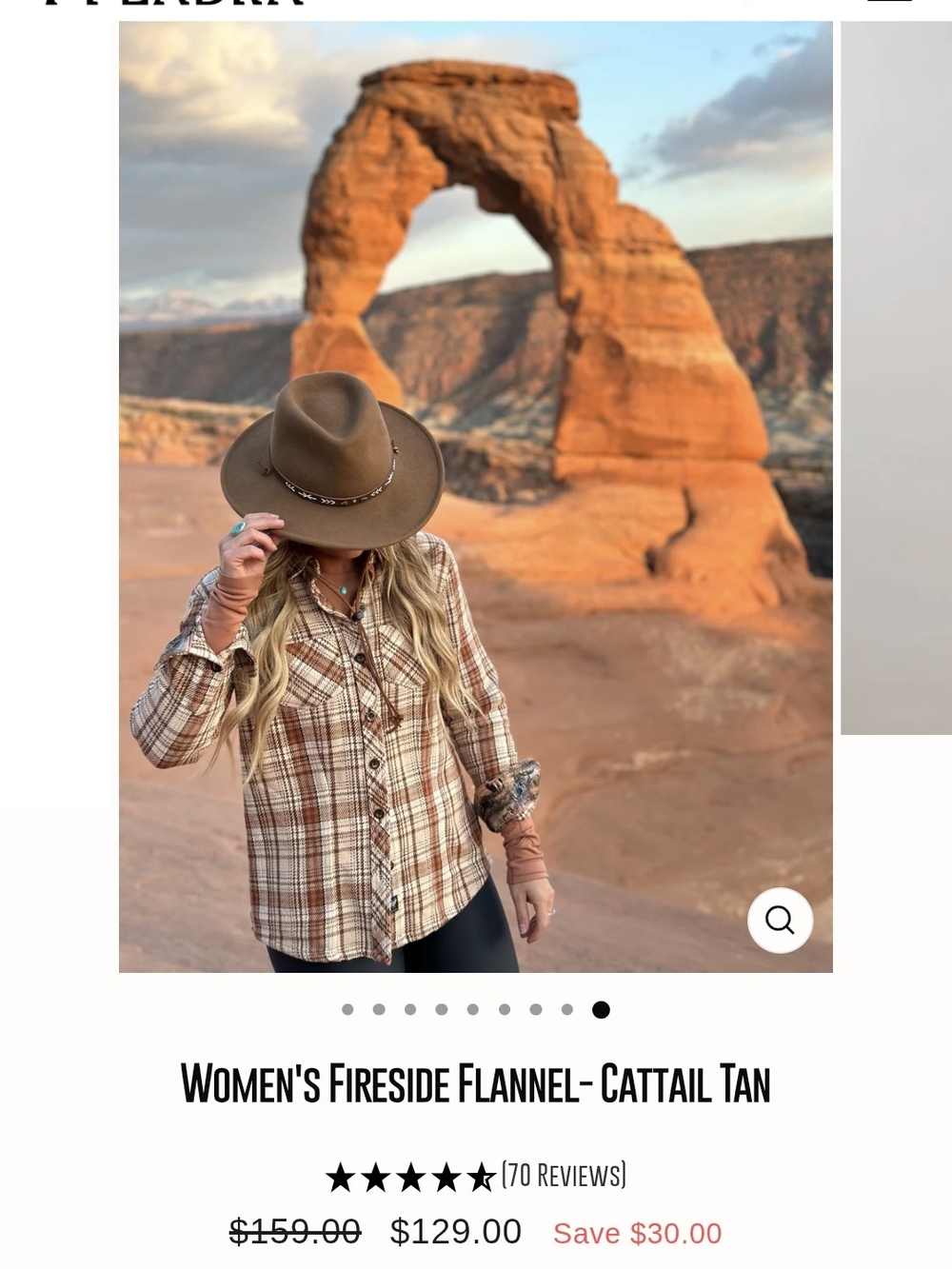 Women's Fireside Flannel Button-Down Shirt - Cattail Tan NEW NWT